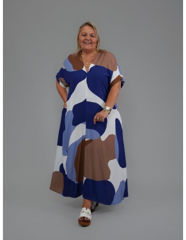 Robe imprimée bleue - 1048 sur le site 