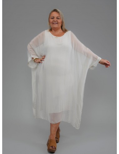 Robe beige soie et viscose - 1023 les ctes